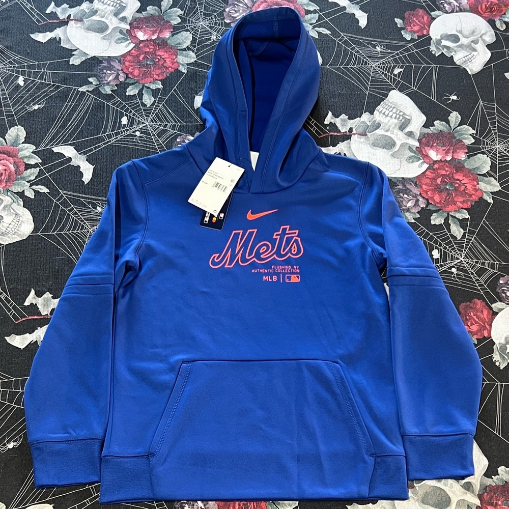 NWT NIKE THERMA-FIT NEW YORK METS KIDS YOUTH PERFORMANCE HOODIE M 10/12 XL 18/20